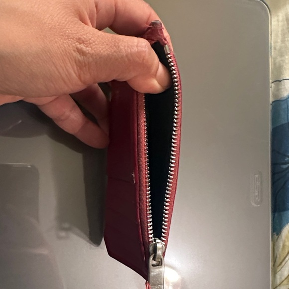 Saint Laurent Crimson Leather Card Wallet - Picture 3 of 8